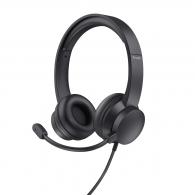 Trust HS-201 Auriculares Alámbrico Diadema Oficina/Centro de llamadas USB tipo A Negro