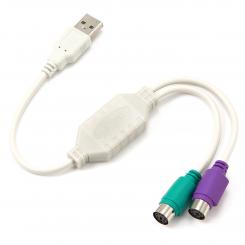 GEMBIRD UAPS12 cable ps/2 0,3 m 2x 6-p Mini-DIN USB A Blanco