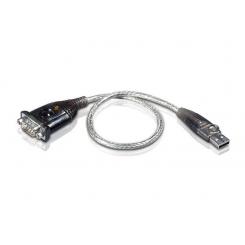 ATEN UC232A cable de serie Negro, Acero inoxidable, Transparente 0,35 m USB tipo A DB-9