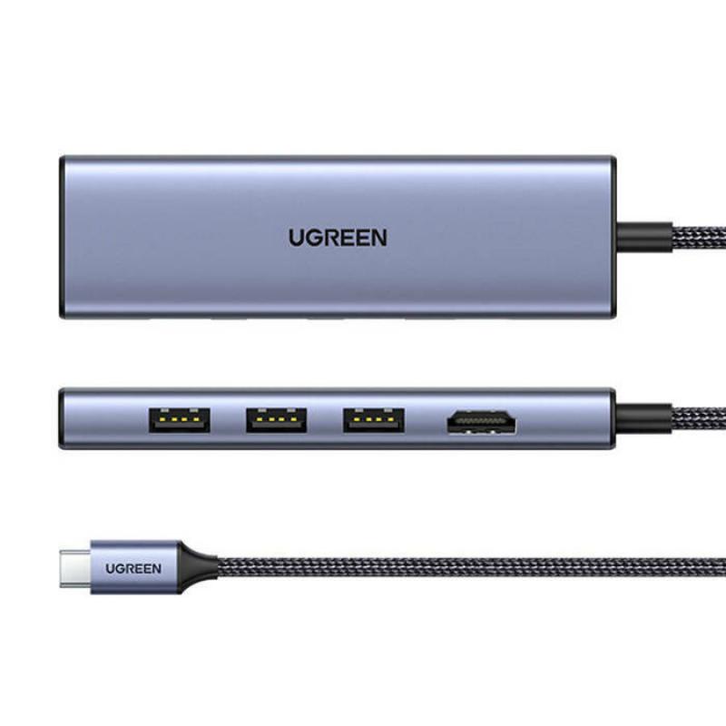ugreen-20956a-hub-de-interfaz-usb-tipo-c-5000-mbit-s-plata