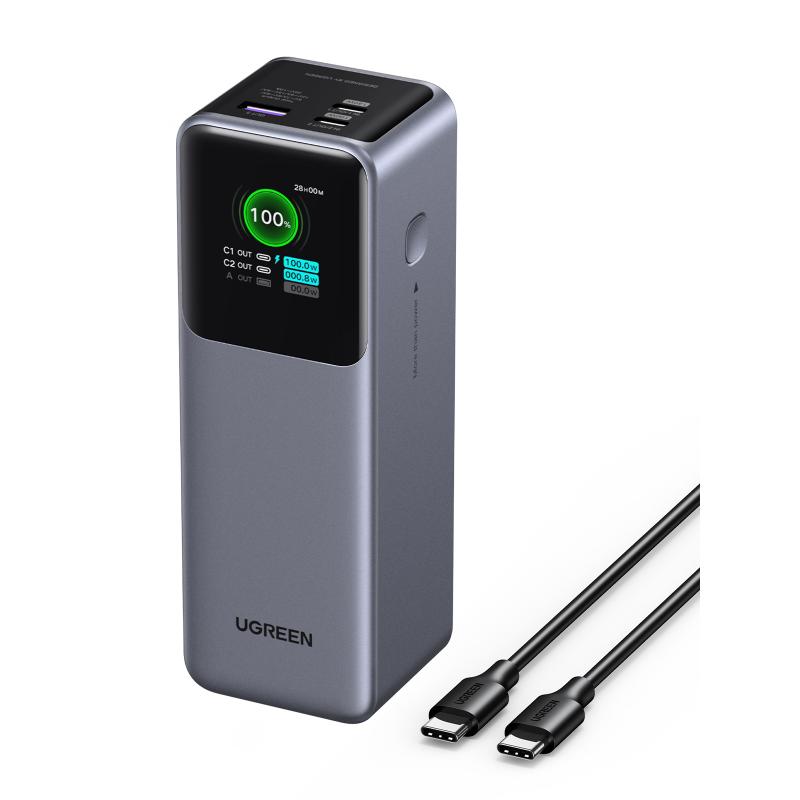 ugreen-25000mah-200w-fast-charging-powerbank-gris