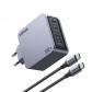 ugreen-nexode-pro-160w-gan-charger-with-usb-c-cable-universal-negro-gris-corriente-alterna-carga-rapida-interior
