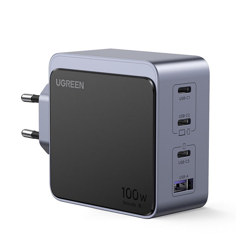 ugreen-nexode-s-100w-4-port-gan-fast-charger-eu-gray-ordenador-portatil-telefono-movil-portatil-bateria-portatil-tableta-gris-corriente-alterna-interior