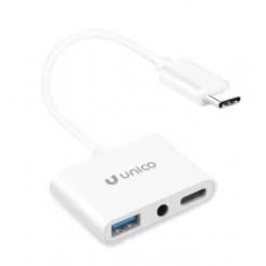 UNICO AD1419 base para portátil y replicador de puertos Alámbrico USB 2.0 Blanco