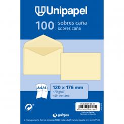 Unipapel Pq.100 Sobre Verjurado C.Caña 70G.120X176Mm