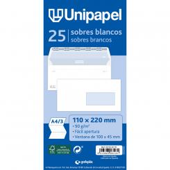 Unipapel Pq.25 Sobre Blanco 110X220 90G V/D