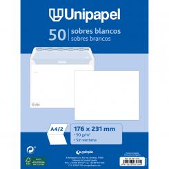 Unipapel Pq.50 Sobre Blanco 176X231 90G Tira Silicona Solapa Recta