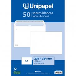 Unipapel Pq.50 Sobre Blanco 229X324 100G Tira Silicona Solapa Recta
