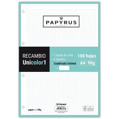 Unipapel Recambio Papyrus A4 Uni1 100H/90G 5X5 Mint