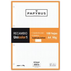Unipapel Recambio Papyrus A4 Uni1 100H/90G 5X5 Naranja