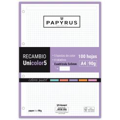 Unipapel Recambio Papyrus A4 Uni5 100H/90G 5X5 Past
