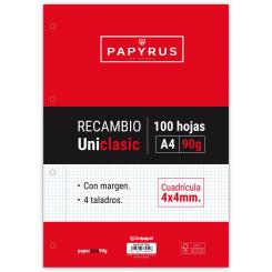 Unipapel Recambio Papyrusa4 Unicla 100H 90G cuadricula 4X4C/M
