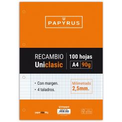 Unipapel Recambio Papyrusa4 Unicla 100H 90G Milimetrado C/M