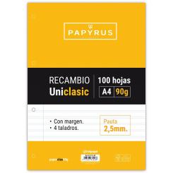 Unipapel Recambio Papyrusa4 Unicla 100H 90G Pauta 2,5C/M