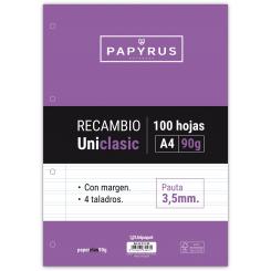 Unipapel Recambio Papyrusa4 Unicla 100H 90G Pauta 3,5 C/M
