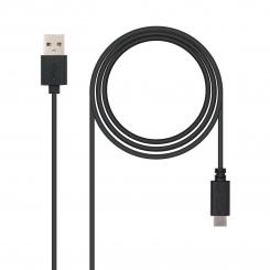 NANOCABLE USB 2.0, 2m cable USB USB C 2 x USB A Negro