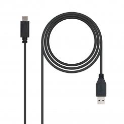 NANOCABLE USB 3.1, 1m cable USB USB 3.2 Gen 2 (3.1 Gen 2) USB C USB A Negro