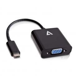 V7 USB-C(m) a VGA(h) adaptator negro