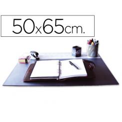 Vade sobremesa Q-CONNECT negro con solapas transparentes 50x63 cm