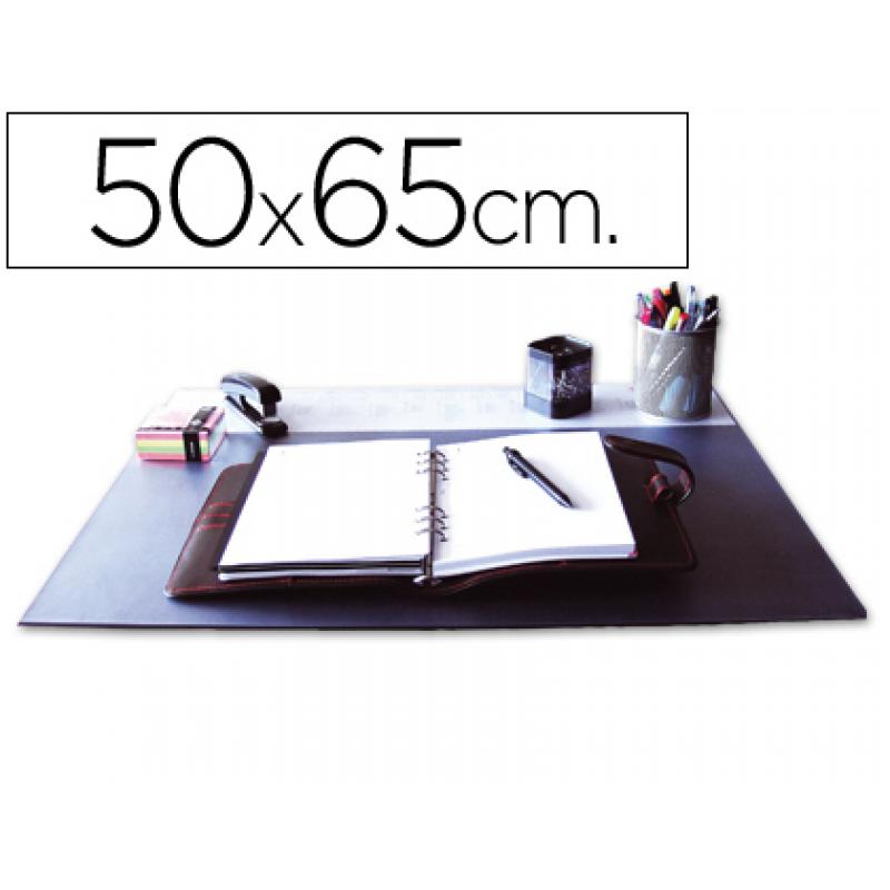 vade-sobremesa-q-connect-negro-con-solapas-transparentes-50x65-cm