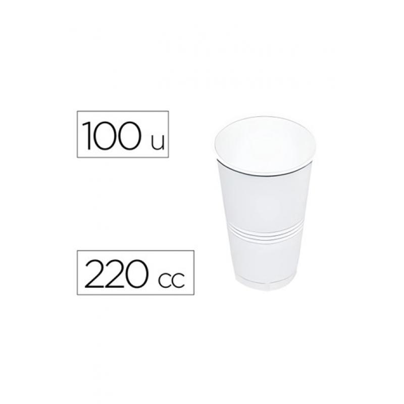 Vaso de plastico blanco 220 cc paquete de 100 unidades