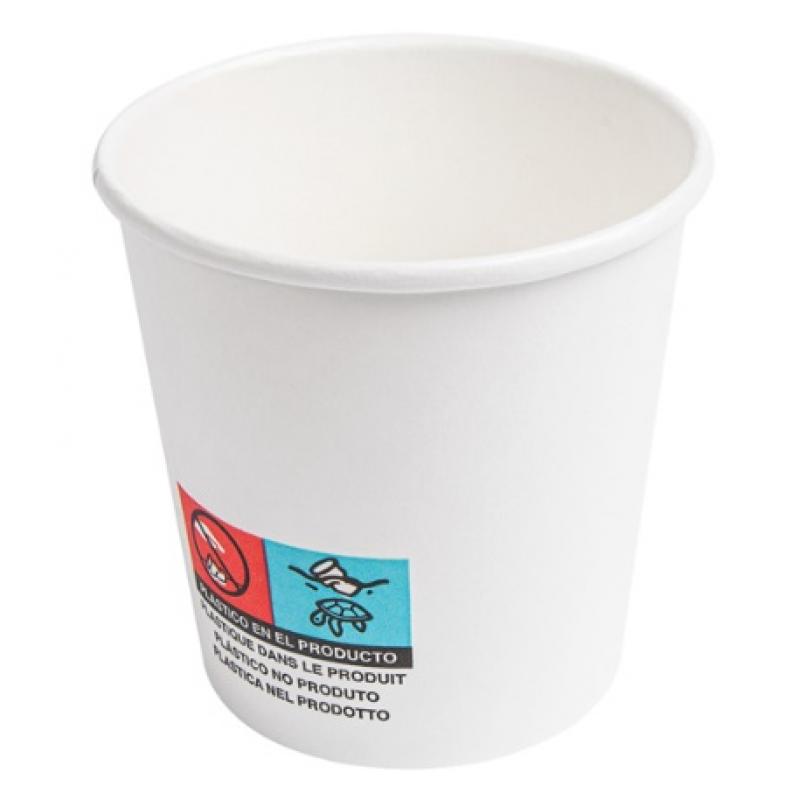 Vasos bebidas calientes 1 pared 120 ml blanco cartoncillo (20 paquetes de 50 uds)