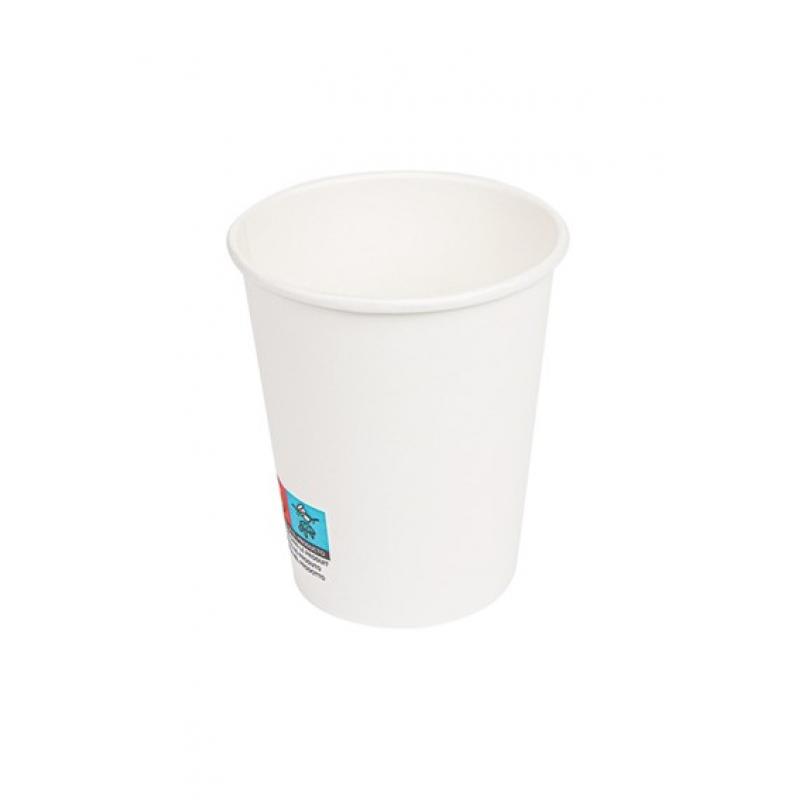 VASOS BEBIDAS CALIENTES 1 PARED 240 ML Ø8/5,6x9,2 CM BLANCO CARTONCILLO