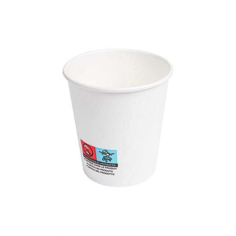 VASOS BEBIDAS CALIENTES 50 unidades 1 PARED 180 ML Ø7,2/5,3x7,8 CM BLANCO CARTONCILLO