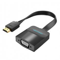 Vention Cable Conversor 74345/ HDMI Macho/ VGA Hembra - Jack 3.5 Hembra/ 15cm/ Negro