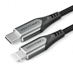 Vention Cable USB 2.0 Tipo-C Lightning TACHF/ USB Tipo-C Macho - Lightning Macho/ 1m/ Gris