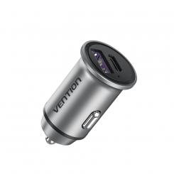 Vention Cargador de Coche FFBH0/ 1xUSB-Tipo C/ 1xUSB/ 20W