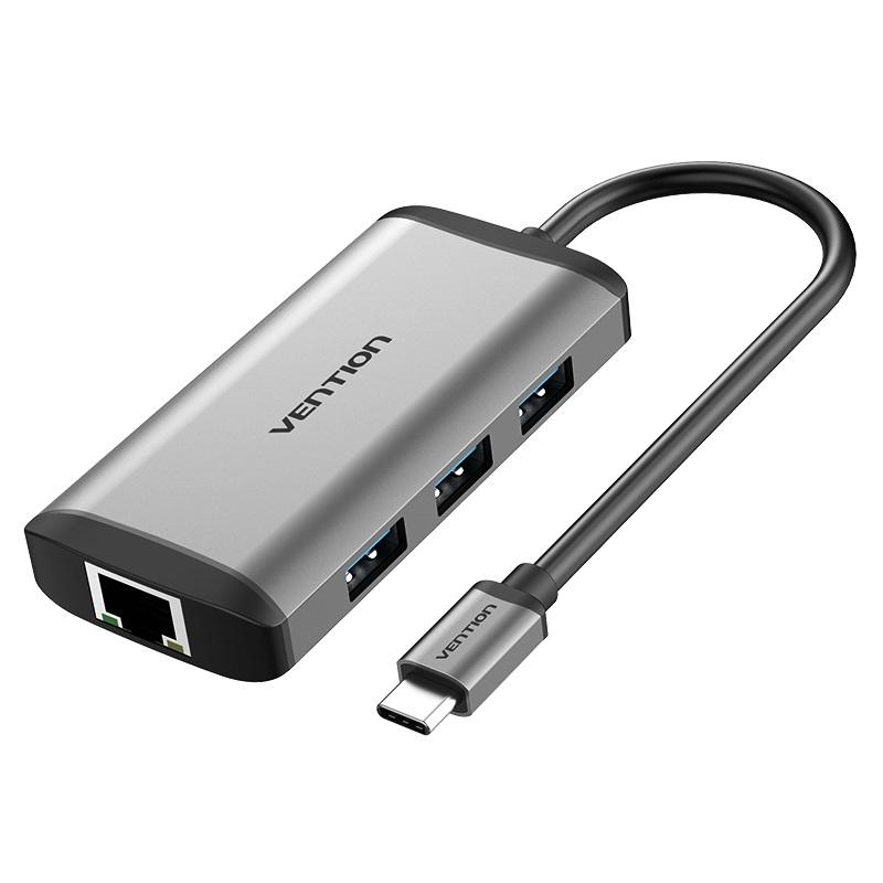 vention-docking-usb-tipo-c-cnchb-1xhdmi-3xusb-1xusb-tipo-c-pd-1xrj45-gris