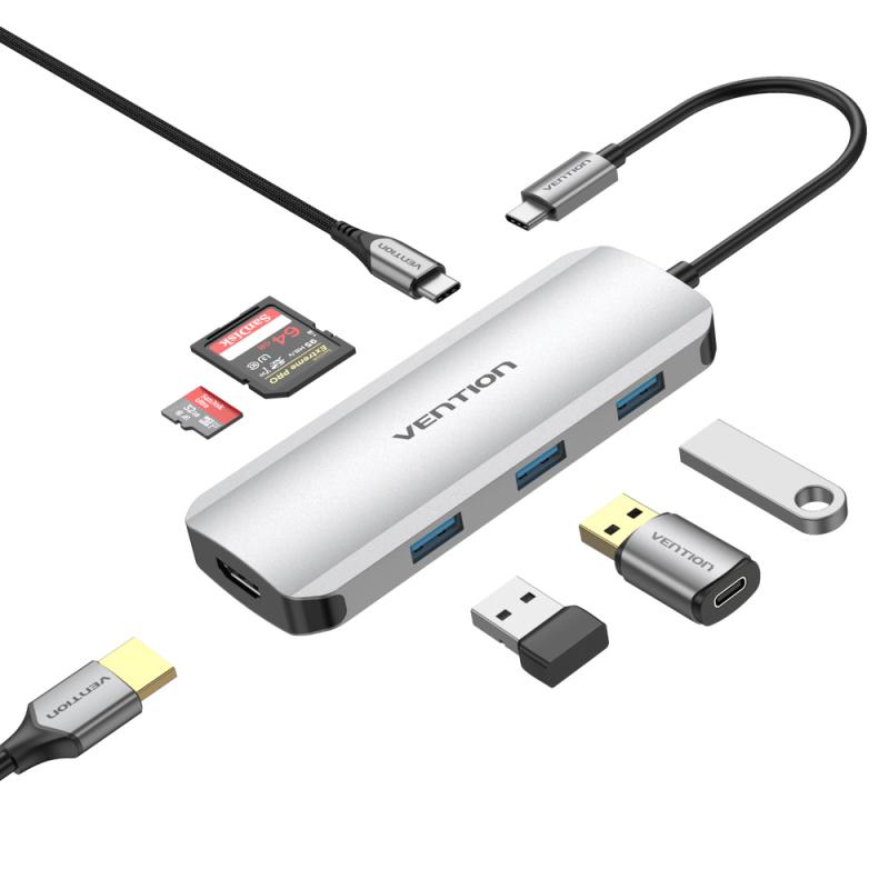 vention-docking-usb-tipo-c-tojhb-1xhdmi-3xusb-1xusb-tipo-c-1xlector-tarjetas-gris