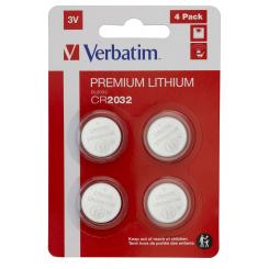 Verbatim Pila Boton Litio Cr2032 3V blister 4 unidades