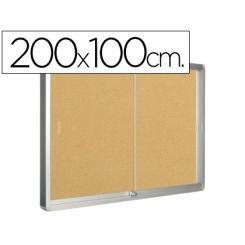 Vitrina de anuncios Q-CONNECT marco de aluminio 1000 x 2000 mm