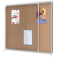 Vitrina NOBO Premium Plus de puerta corredera fondo de corcho 15 x A4 hojas