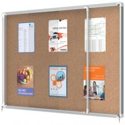 Vitrina NOBO Premium Plus de puerta corredera fondo de corcho 18 x A4 hojas