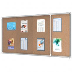 Vitrina NOBO Premium Plus de puerta corredera fondo de corcho 27 x A4 hojas