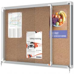 Vitrina NOBO Premium Plus de puerta corredera fondo de corcho 8 x A4 hojas