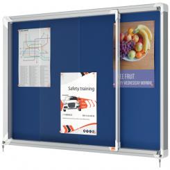 Vitrina NOBO Premium Plus de puerta corredera fondo de fieltro 8xA4 hojas, azul