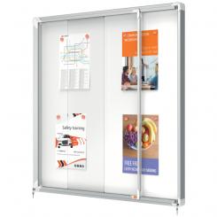 Vitrina NOBO Premium Plus de puerta corredera fondo magnético 12 x A4 hojas