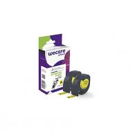 Wecare Etiqueta Amarilla Texto negro para Dymo LeTRatag Plast 12mMX4M. Dos Cintas Por caja