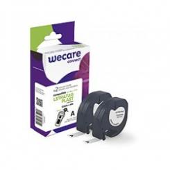 Wecare Etiqueta Blanca Texto negro para Dymo LeTRatag Plast 12mMX4M. Dos Cintas Por caja