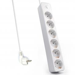 Welly Enjoy IT WY13166 base múltiple 1,5 m 6 salidas AC Interior Plata, Blanco