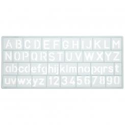Westcott Plantilla Letras/Numeros 10mm Trans gris