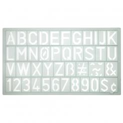 Westcott Plantilla Letras/Numeros 20mm Trans gris