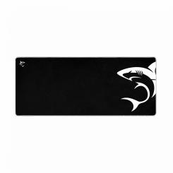 White Shark SHARK XL alfombrilla para ratón Alfombrilla de ratón para juegos Negro, Blanco