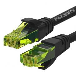 WP WPC-PAT-6AU005BL cable de red Negro, Verde 0,5 m Cat6a U/UTP (UTP)