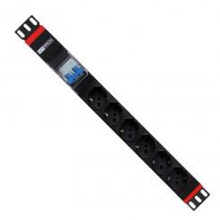WP WPN-PDU-G02-06 unidad de distribución de energía (PDU) 1U Negro, Rojo 6 salidas AC