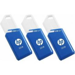 PNY x755w Triple Pack unidad flash USB 32 GB USB tipo A 3.2 Gen 1 (3.1 Gen 1) Azul, Blanco
